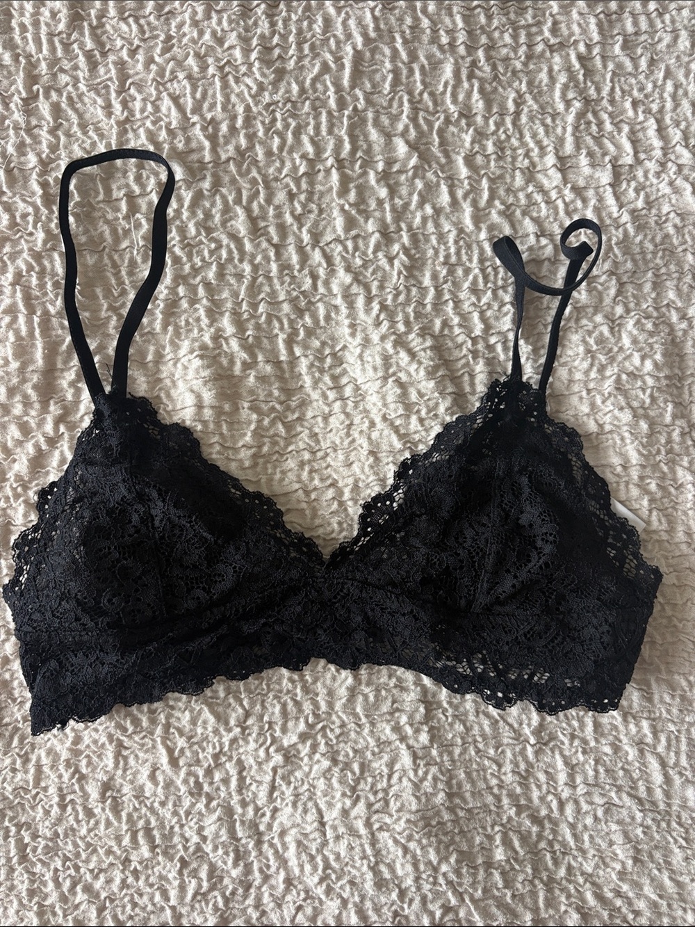 12th Tribe Black Lace Triangle Bralette